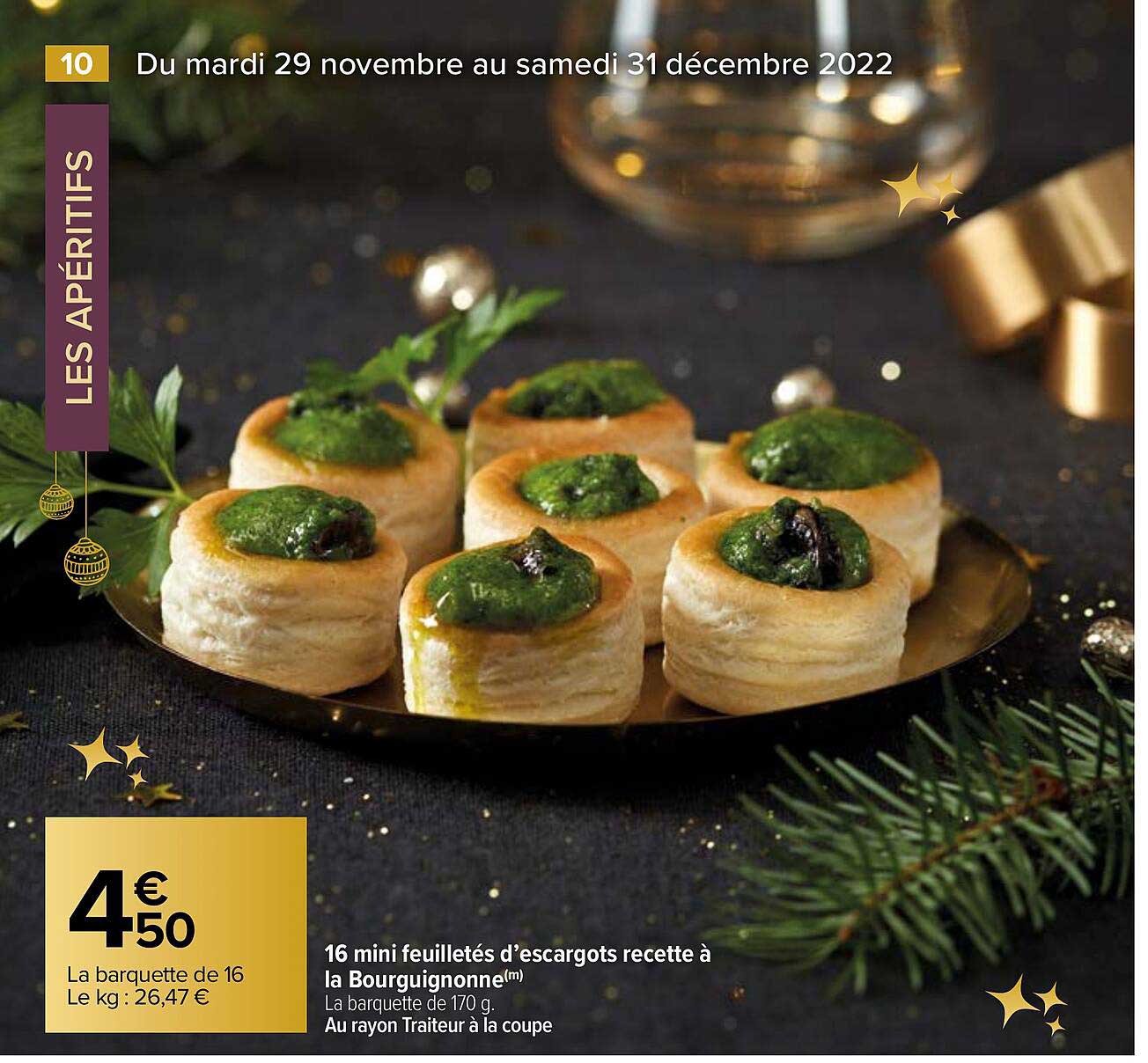 16 mini feuilletés d'escargots recette à la bourguignonne