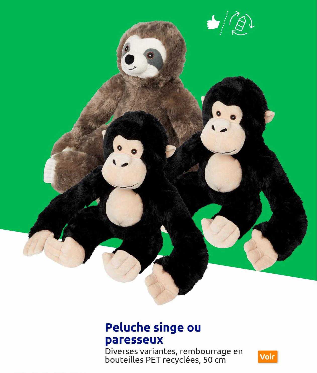 peluche singe ou paresseux