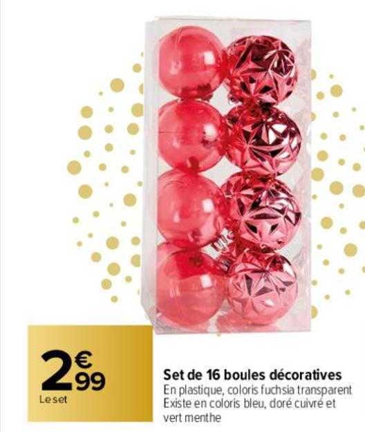 set de 16 boules décoratives