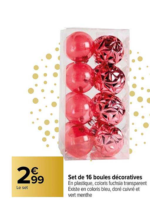 set de 16 boules décoratives