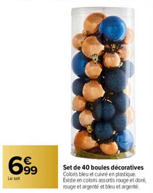 set de 40 boules décoratives