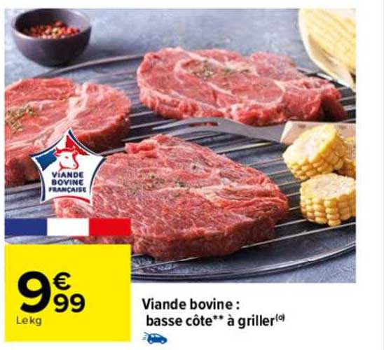 viande bovine : basse côte**à griller