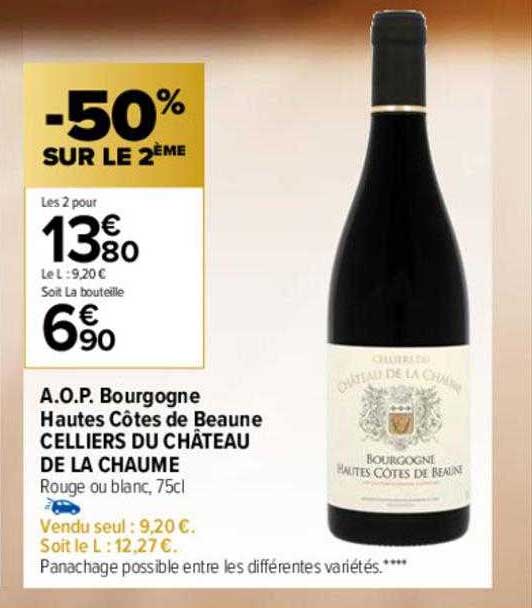a.o.p. bourgogne hautes côtes de beaune celliers du château de la chaume