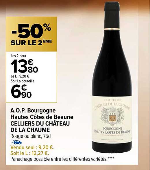 a.o.p. bourgogne hautes côtes de beaune celliers du château de la chaume