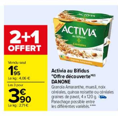 Activia Au Bifidus "offre Découverte" Danone