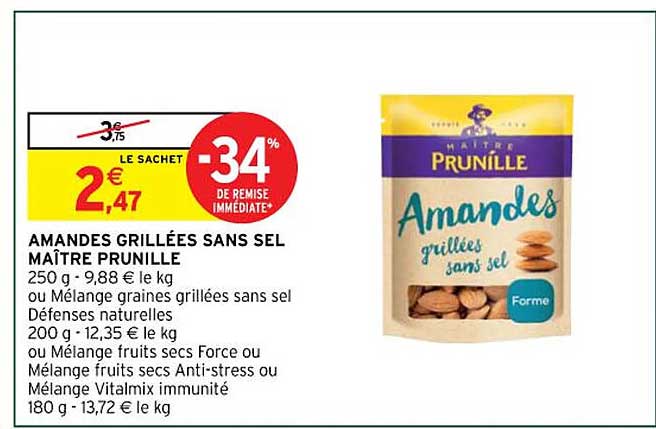 amandes grillées sans sel maître prunille