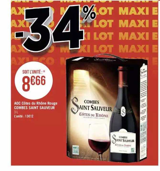 aoc côtes rhône rouge combes saint sauveur