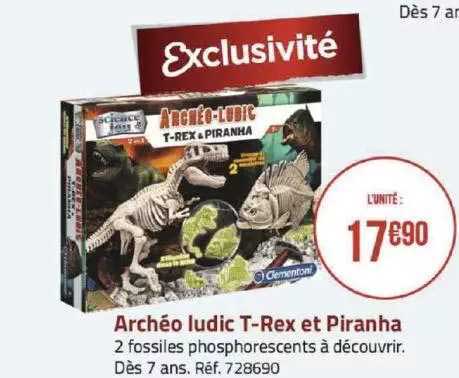 archéo ludic t-rex et piranha