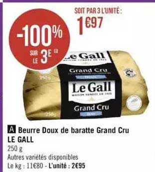 beurre doux de baratte grand cru le gall