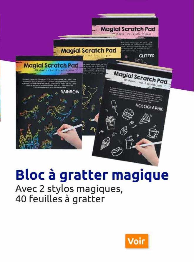 bloc à gratter magique