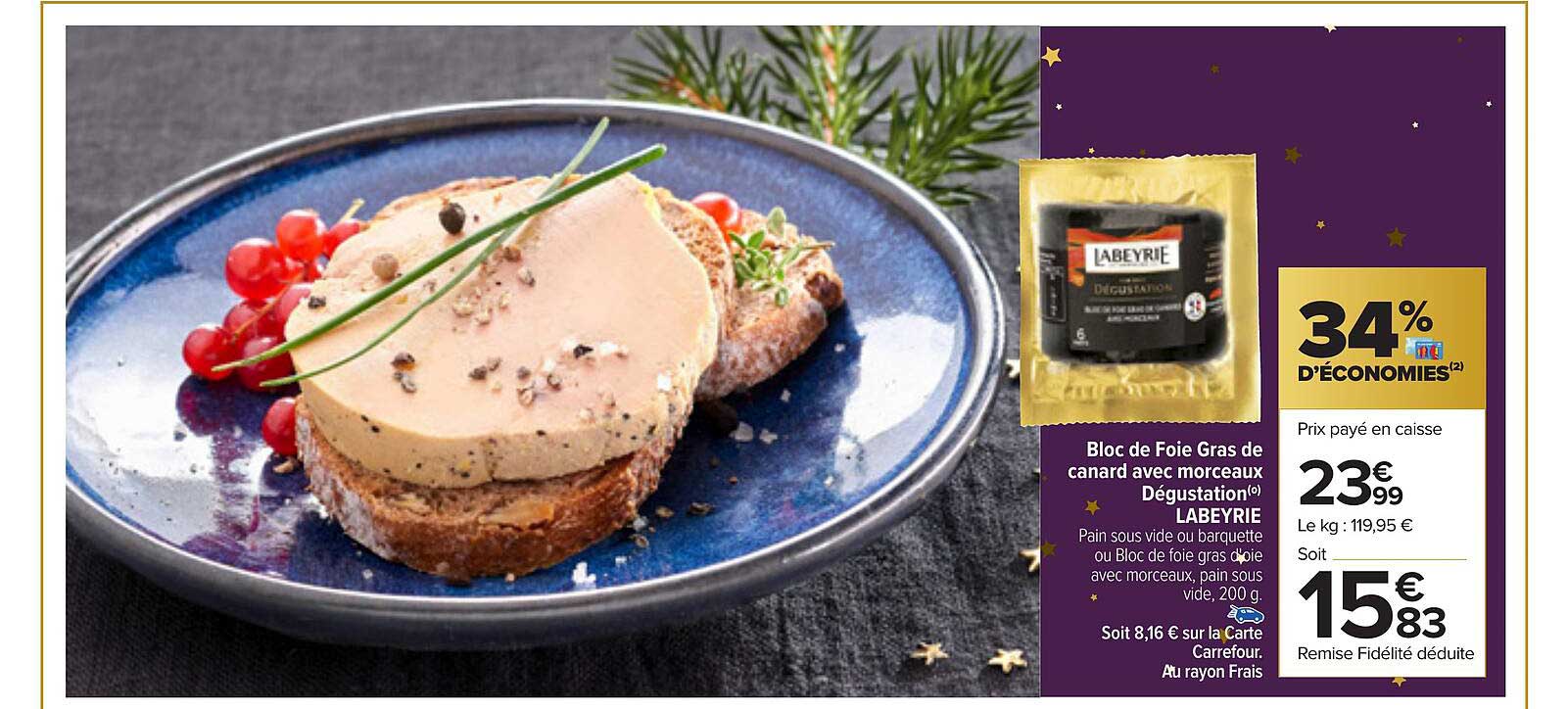 Bloc De Foie Gras De Canard Avec Morceaux Dégustation Labeyrie