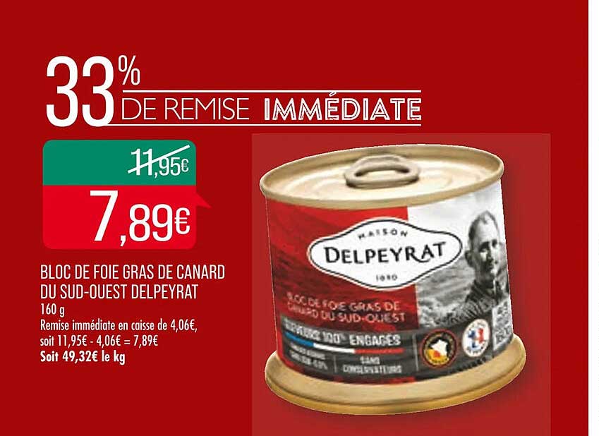 bloc de foie gras de canard du sud-ouest delpeyrat