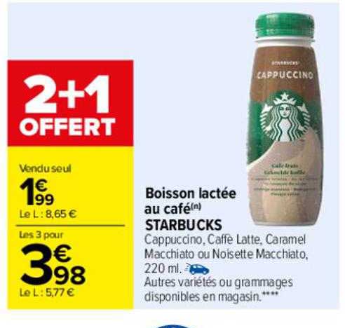 boisson lactée au café starbucks
