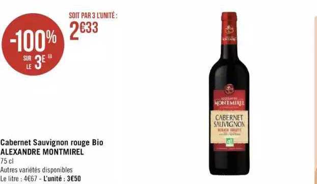 Cabernet Sauvignon Rouge Bio Alexandre Montmirel