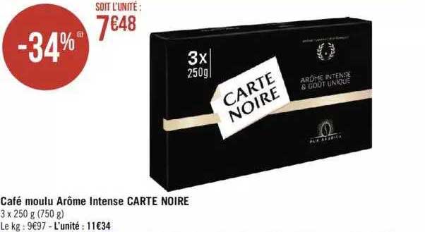 Café Moulu Arôme Intense Carte Noire