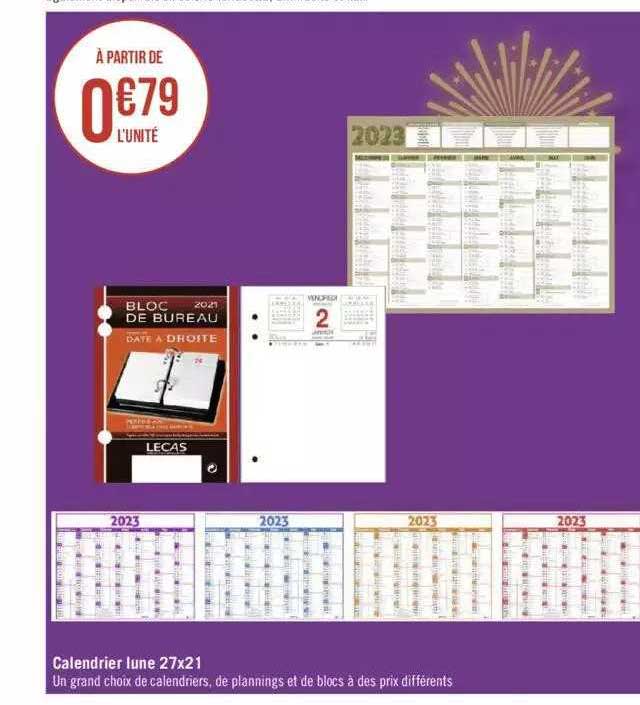 Calendrier Lune 27x21