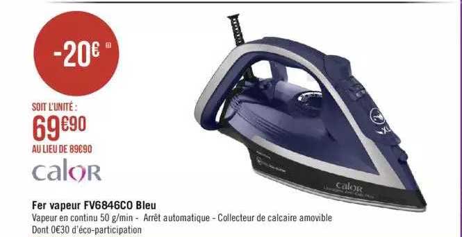 Calor Fer Vapeur Fv6846co Bleu