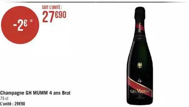 Champagne Gh Mumm 4 Ans Brut