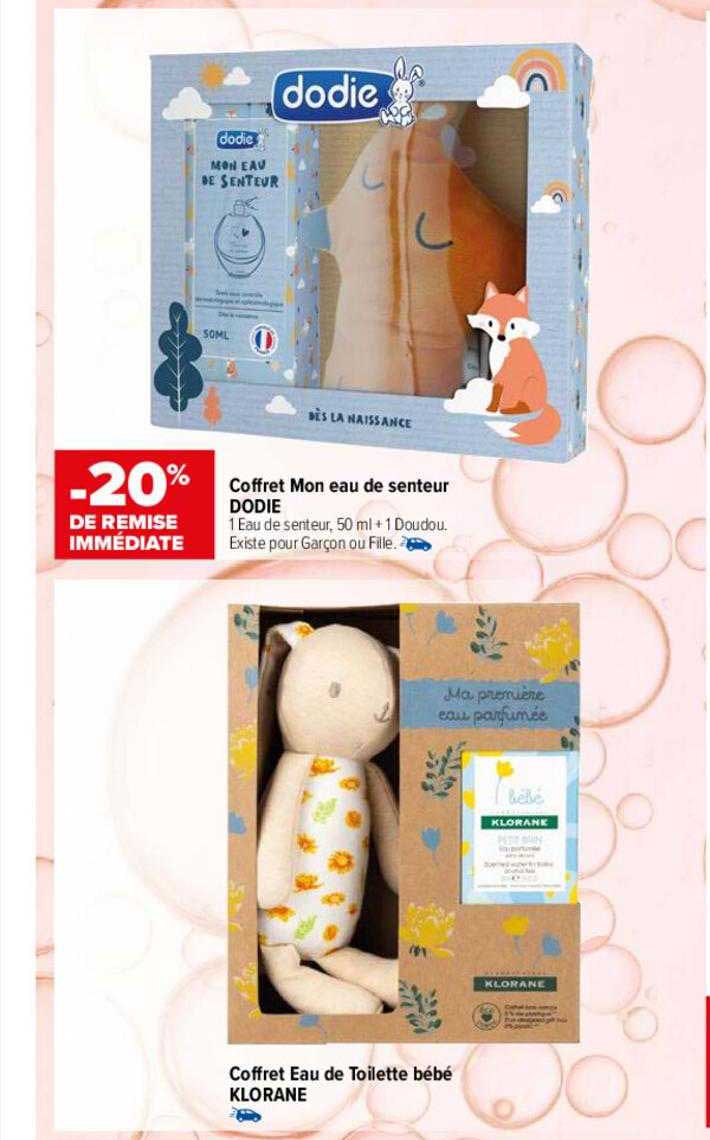 coffret mon eau de senteur dodie, coffret eau de toilette bébé klorane