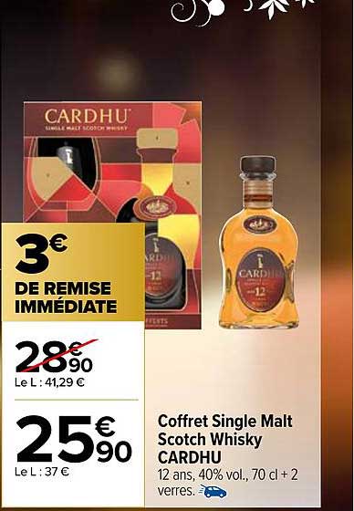 coffret single malt scotch whisky cardhu