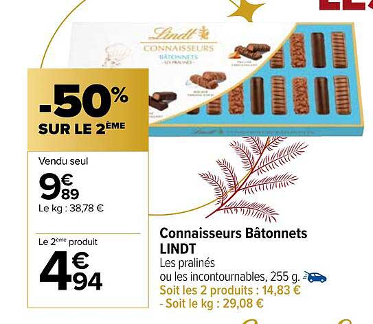 Connaisseurs Bâtonnets Lindt