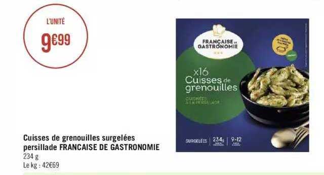 cuisses de grenouilles surgelées persillade française de gastronomie