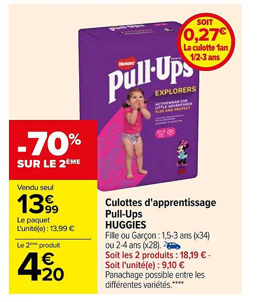 culottes d'apprentissage pull-ups huggies