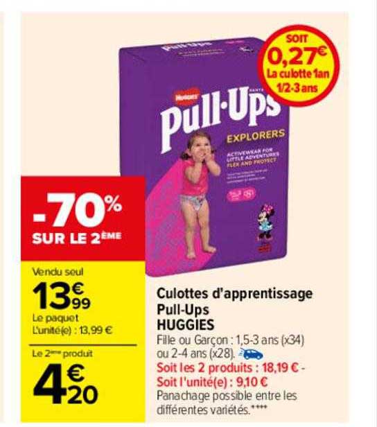 culottes d'apprentissage pull-ups huggies