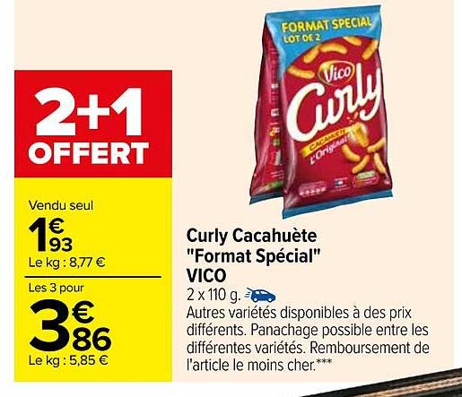 curly cacahuète "format spécial" vico