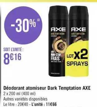déodorant atomiseur dark temptation axe