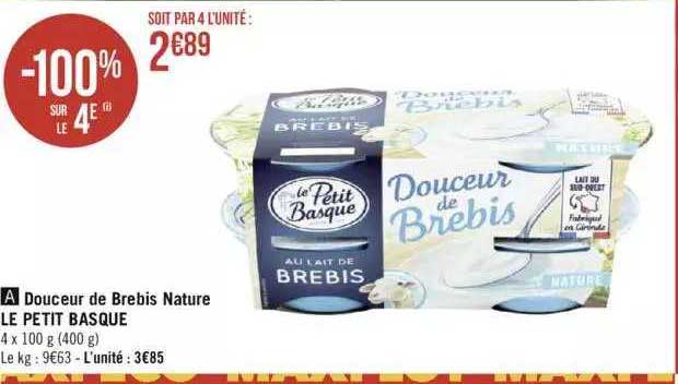 Douceur De Brebis Nature Le Petit Basque