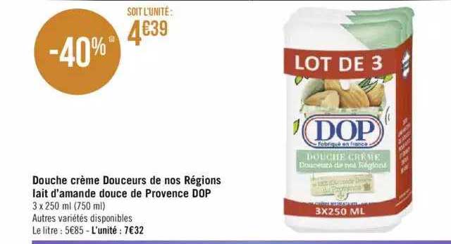 douche crème douceurs de nos régions lait d'amande douce de provence dop