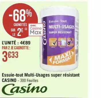 essuie-tout multi-usages super résistant casino