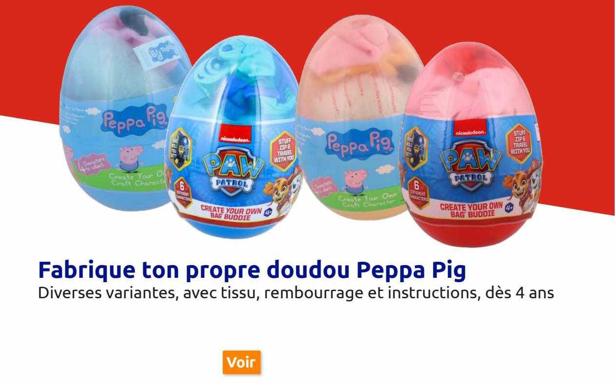 fabrique ton propre doudou peppa pig