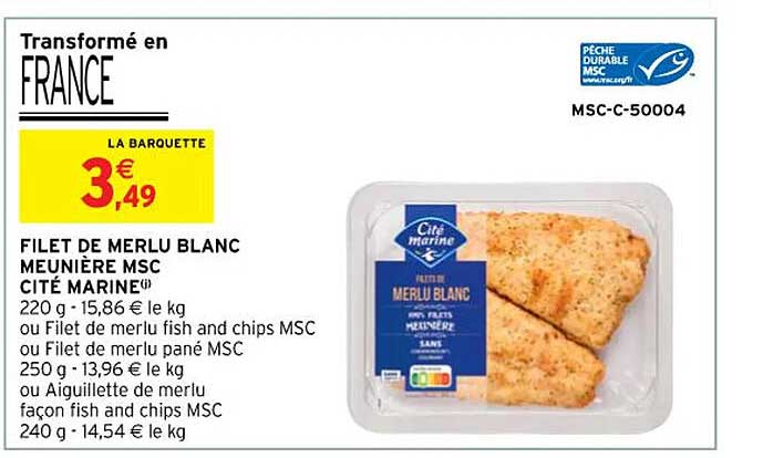 filet de merlu blanc meunière msc cité marine