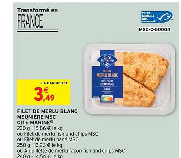 filet de merlu blanc meunière msc cité marine