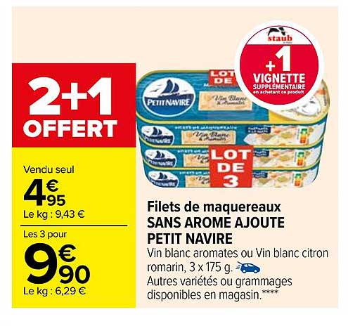 filets de maquereaux sans arôme ajouté petit navire
