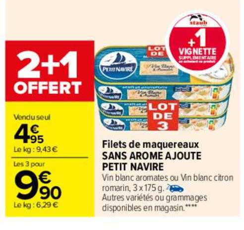 filets de maquereaux sans arome ajouté petit navire