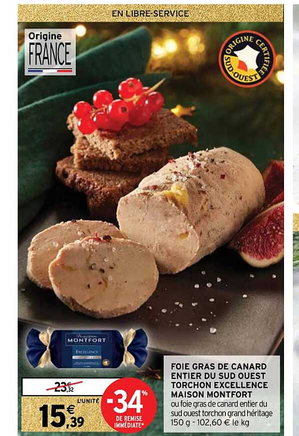 foie gras de canard entier du sud ouest torchon excellence maison montfort