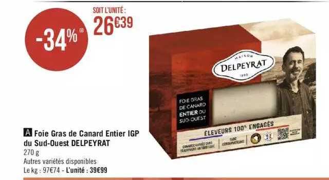 Foie Gras De Canard Entier Igp Du Sud-ouest Delpeyrat