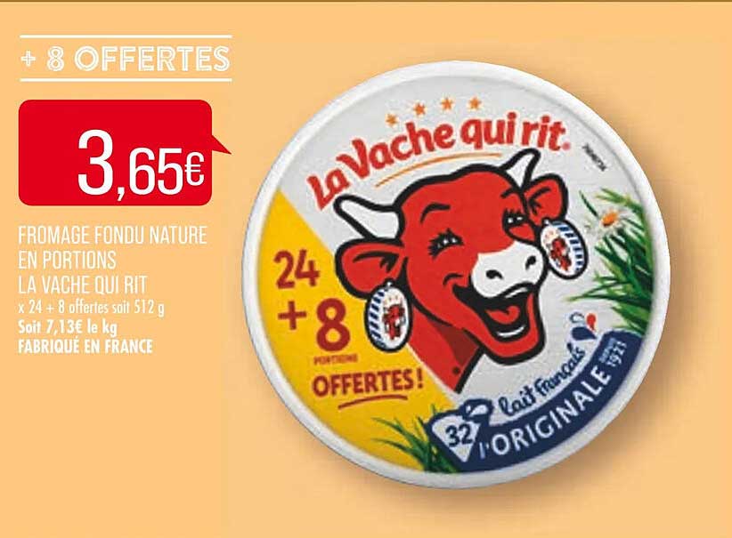 fromage fondu nature en portions la vache qui rit