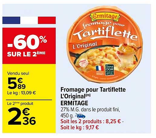 Fromage Pour Tartiflette L'original Ermitage