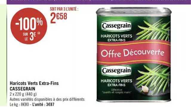 haricots verts extra-fins cassegrain