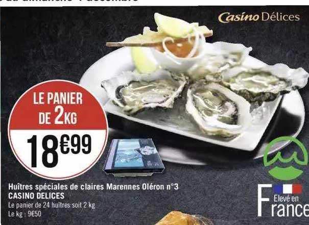 huîtres spéciales de claires marennes oléron n°3 casino délices