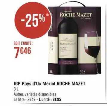 Igp Pays D'oc Merlot Roche Mazet