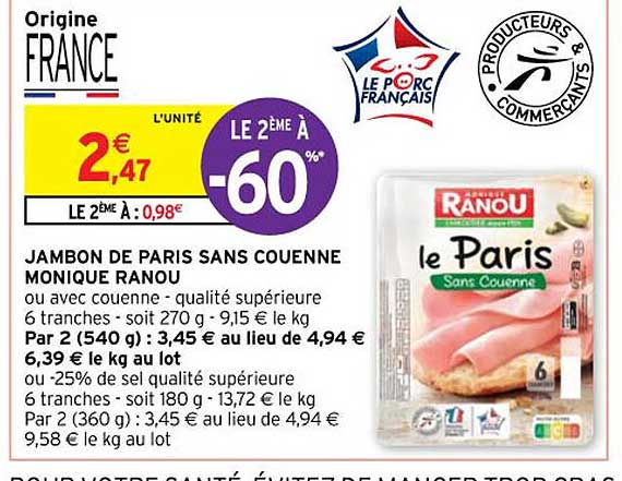 jambon de paris sans couenne monique ranou