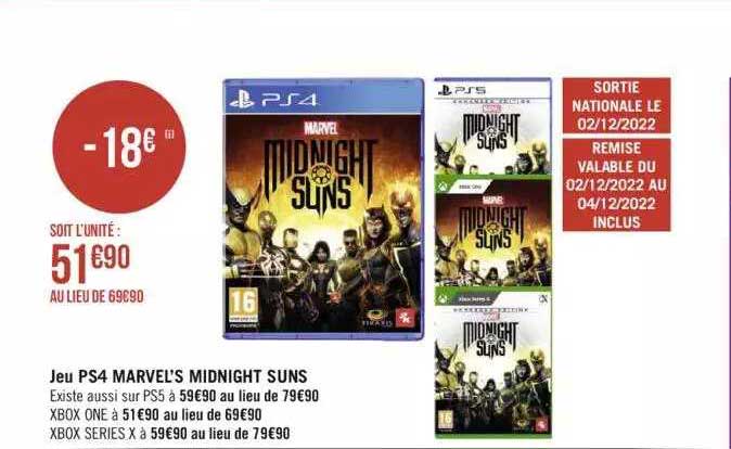 jeu ps4 marvel's midnight suns