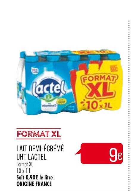lait demi-écrémé uht lactel