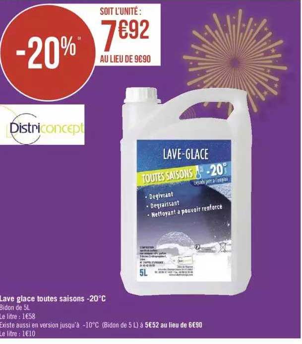 lave glace toutes saisons -20°c