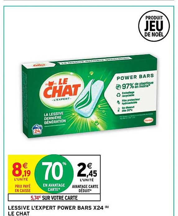lessive l'expert power bars x24 le chat